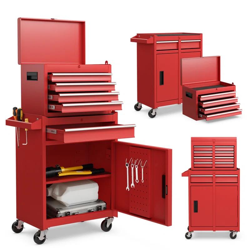 WFX Utility™ 23.5'' W 5 -Drawer Iron Combination Set with Wheels