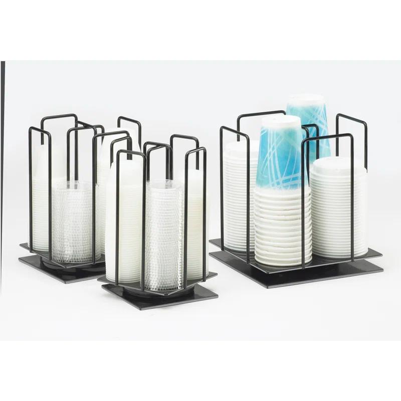 Cal-Mil Iron Black 4-Section Revolving Ramekin and Lid Organizer