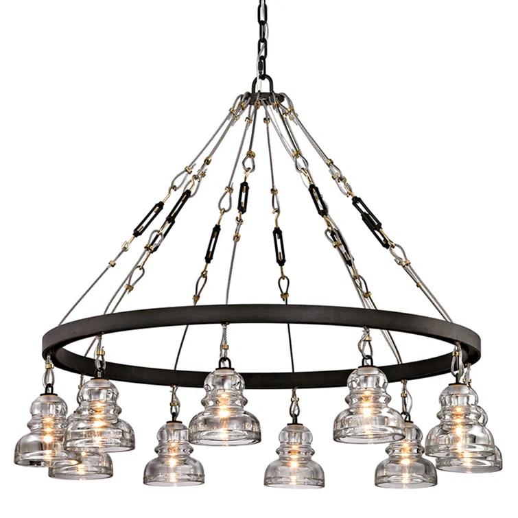 Menlo Park 10 - Light Wagon Wheel Chandelier