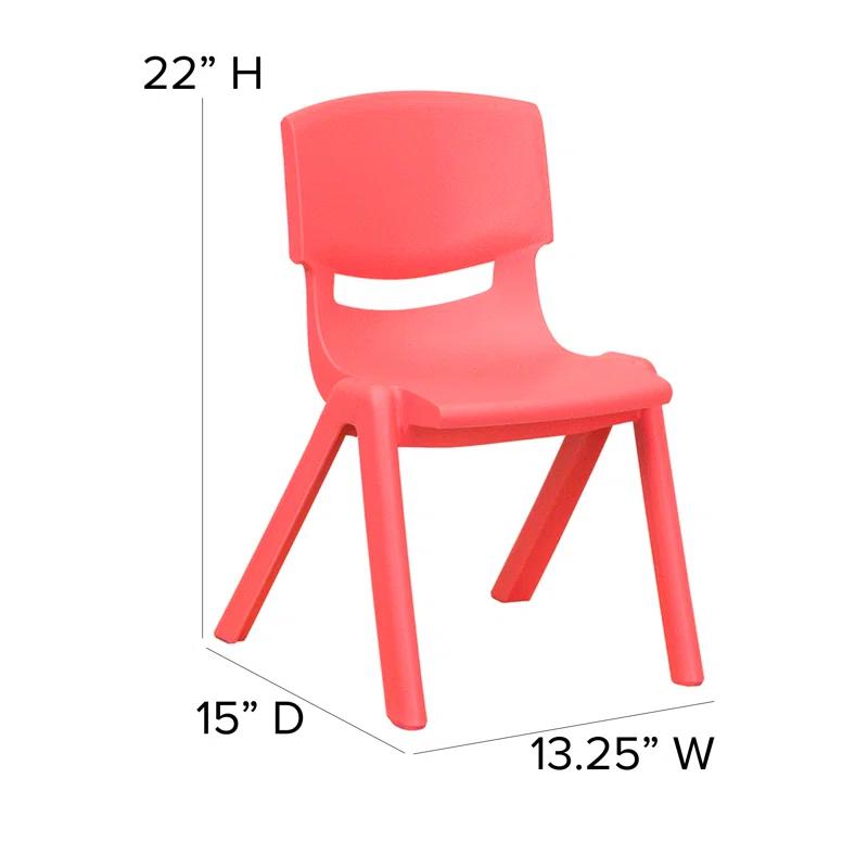 Flash Furniture Goddard Plastic Stack School Chair with Seat, 3rd-7th School Chair (Set of 4)