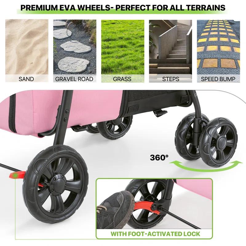 Bring Home Furniture Folding Pet Stroller for Cats & Dogs 4-in-1 Double Dog Stroller for Small & Medium Pets Carrier Cart with Convertible Features | Wayfair