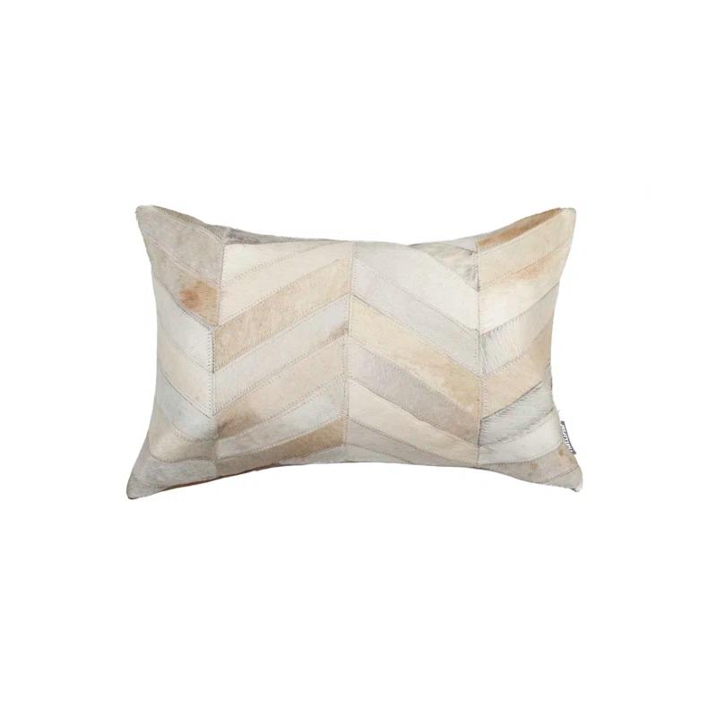 Natural Rugs Torino Leather/Suede Lumbar Rectangular Pillow Cover & Insert