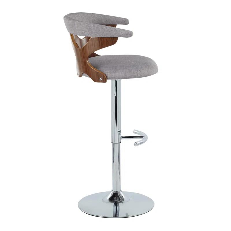 LumiSource Gardenia Swivel Upholstered Adjustable Height Counter Stool with Metal Frame (Set of 2)