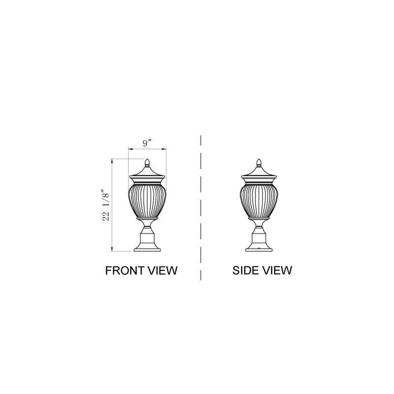 Z-Lite Davina 3 Light Outdoor Pier Mounted Fixture in Black