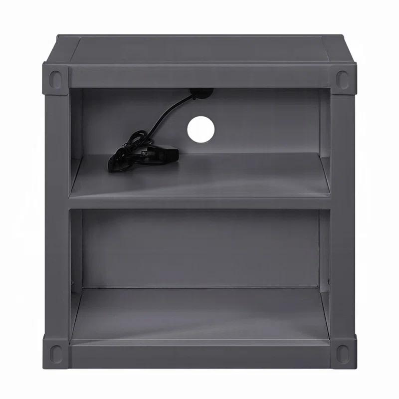F&L Homes Studio Cargo Metal Nightstand W/USB