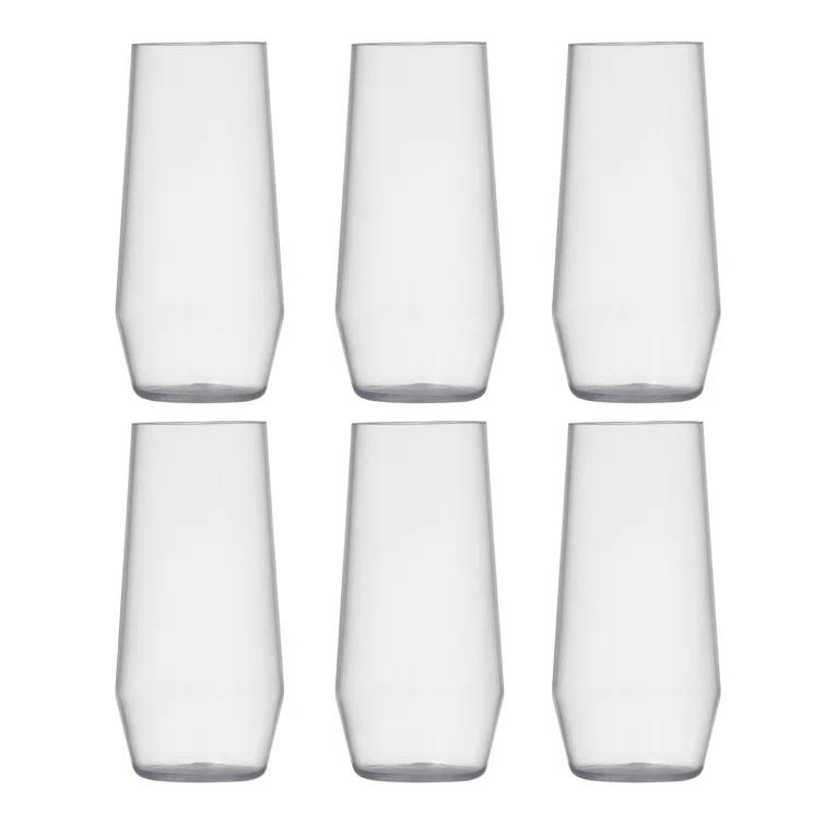 Fortessa Sole Outdoor Shatter Resistant BPA Free Premium Copolyester Plastic Drinkware 6 Pack, Terra Cotta Orange, Stemless Wine Glass (Set of 6)