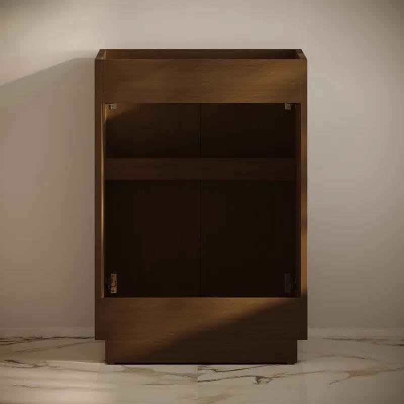 Swiss Madison St. Tropez 24" Freestanding Bathroom Vanity Cabinet Without Top In Natural Oak