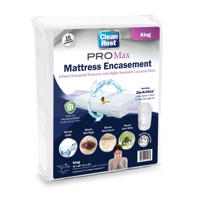 CleanRest Waterproof Zipper Mattress Protector Case Pack (Set of 3)