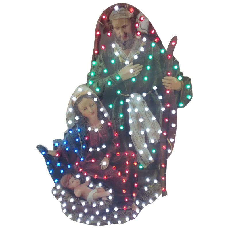 Northlight Seasonal 48" LED Lighted Holy Family Christmas Nativity Scene Outdoor Decoration
