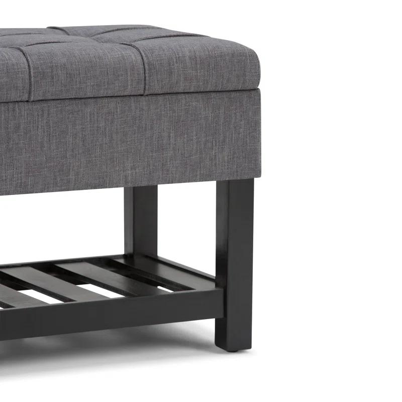 Simpli Home Saxon 43"W Tufted Transitional Storage Ottoman Bench with with Lift-Top Lid