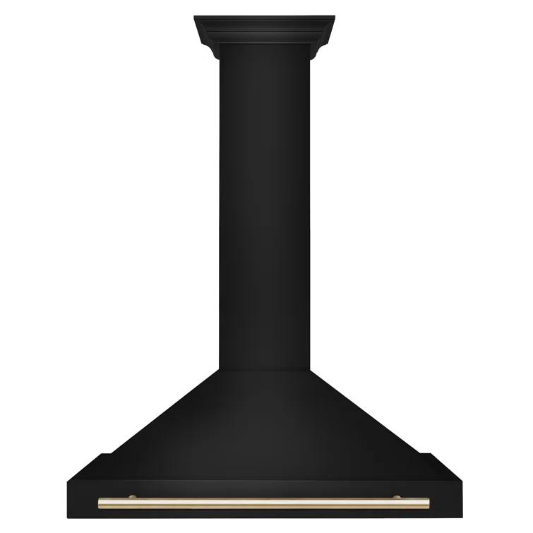 ZLINE ZLINE 36 in. Autograph Edition Black Stainless Steel Wall Mount Range Hood W/ Accent Handle BSKB4Z-36-G