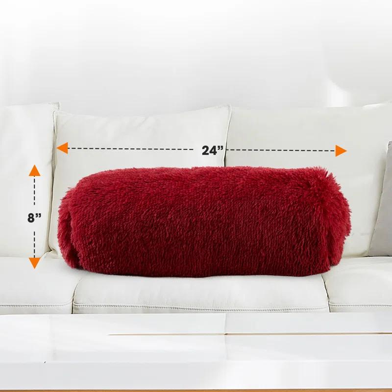 Cheer Collection Faux Fur Throw Pillow