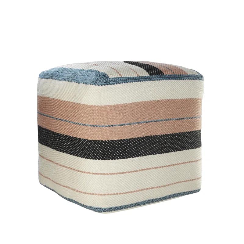 Dakota Fields Argueta Outdoor Performance Striped Pouf Ottoman