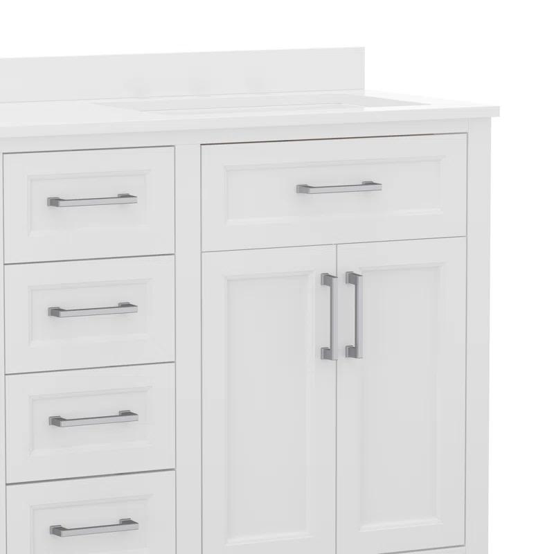 Flash Furniture Bathroom Vanity With 2 Sinks, 2 Storage Cabinets, And 6 Drawers & Reviews | Wayfair