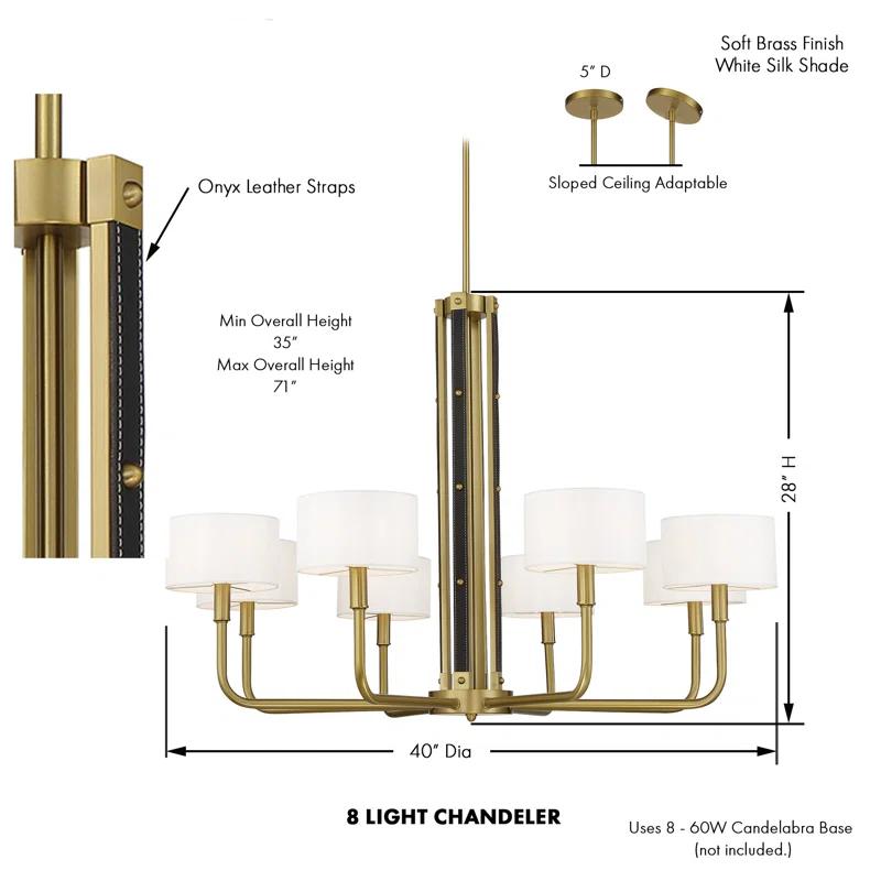 Minka Lavery Minka Lavery Chelsea Soft Brass With White Silk Chandelier