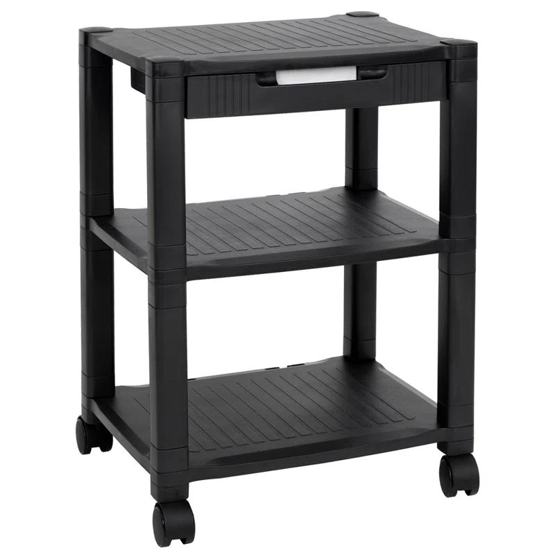 Mount-It! Adjustable Mobile Printer Stand with Drawer, 4 Swivel Wheels and Cable Management