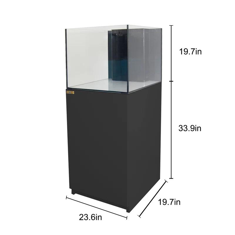 AQUA DREAM 63 Gallon Coral Reef Aquarium Tank With Ultra Clear Glass And Built In Sump All Black