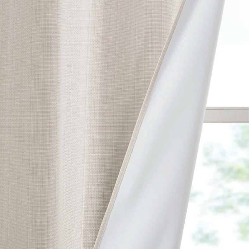 Madison Park Galen Basketweave Room Darkening Curtain Panel Pair (Set of 2)