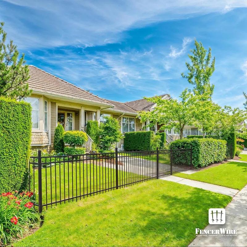 Fencer Wire Fencer Wire Heavy Duty 100FT Flat Top Metal Fence,4/5/6FT H X 8FT W Panels, Gate, Posts, Connectors