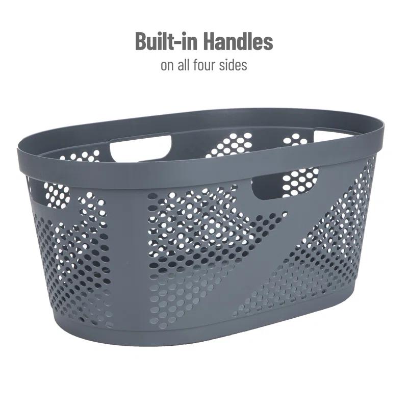 Mind Reader Mind Reader 40L Laundry Basket, Clothes Hamper, Ventilated, Plastic, 23"L x 14.5"W x 10.5"H, 2 Pack (Set of 2)