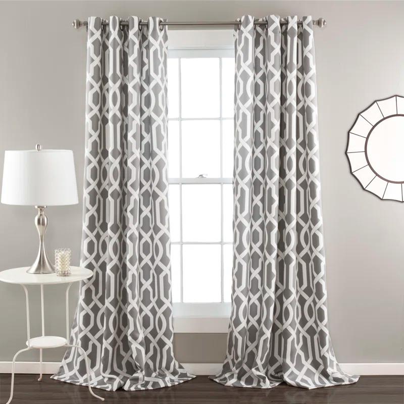 Lush Decor Trellis Polyester Room Darkening Curtain Pair (Set of 2)