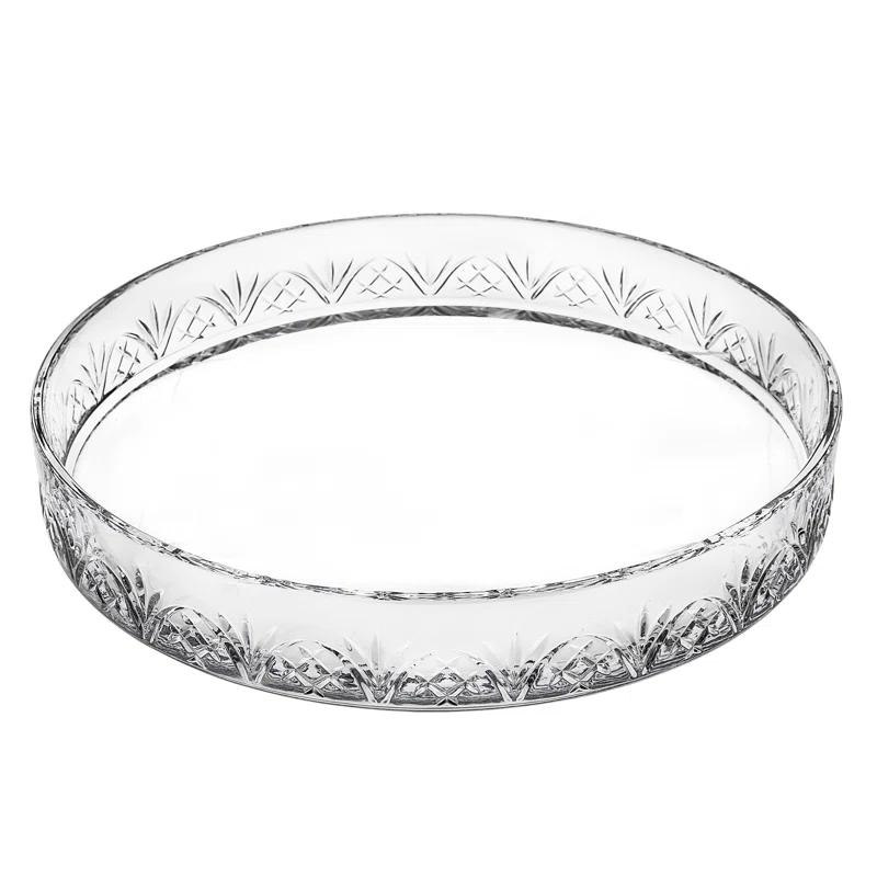 Godinger Silver Art Co Dublin Crystal Round Tray