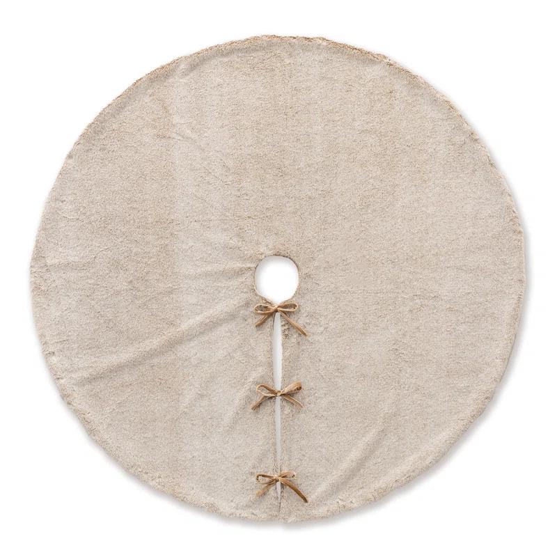 Glitzhome Solid Color Faux Fur Tree Skirt
