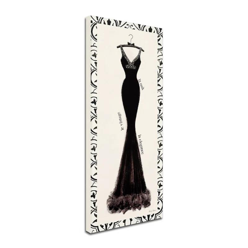Trademark Fine Art Couture Noir I with Border by Emily Adams Painting Print on Wrapped Canvas