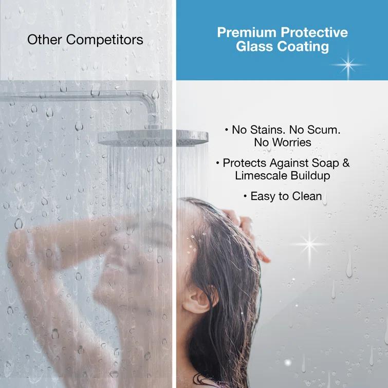 Ove Decors Endless Tampa-Pro 60" W x 72" H Alcove Frameless Shower Kit, Door, Panel, Base TP0180190