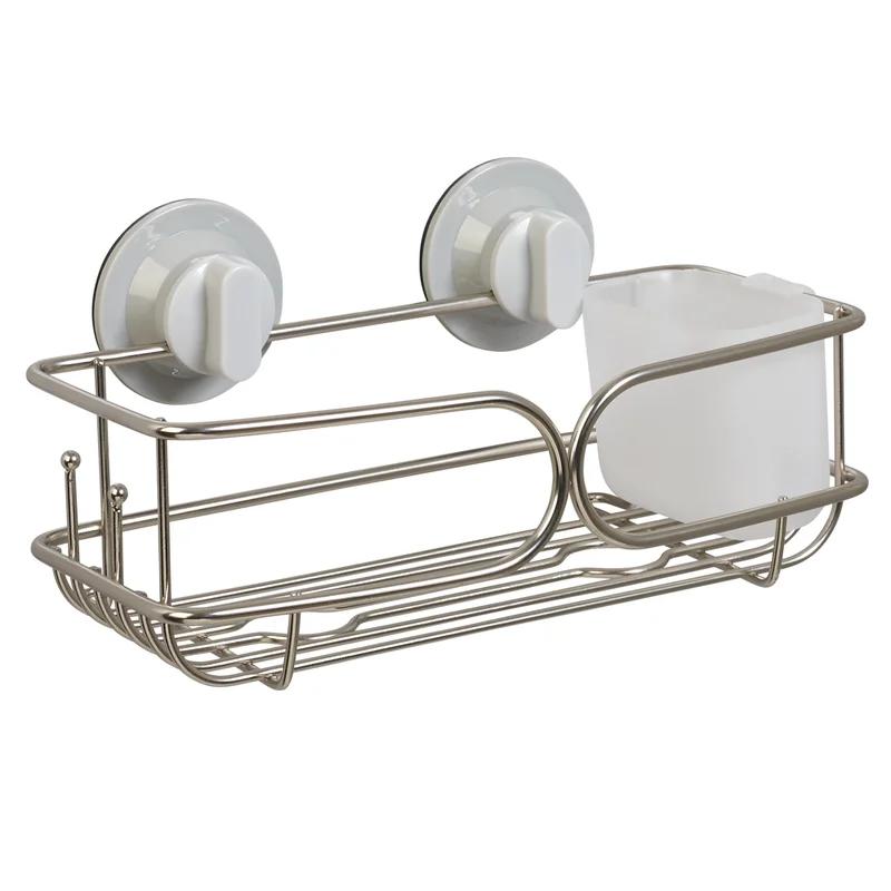 Stainless Steel Suction Mount Shower Basket Organizer