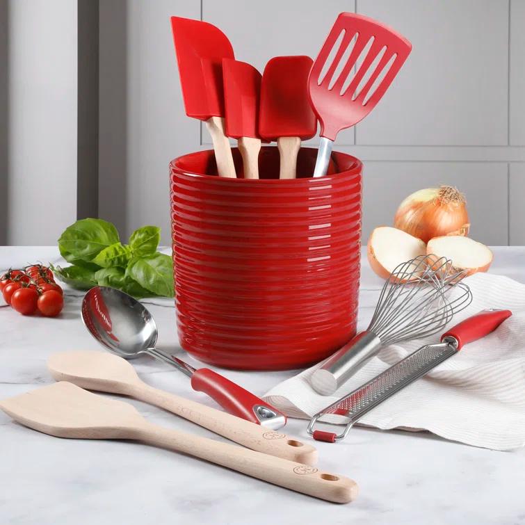 Martha Stewart Martha Stewart 10 Piece Tools and Gadget Set W/ Ceramic Crock - Navy Blue