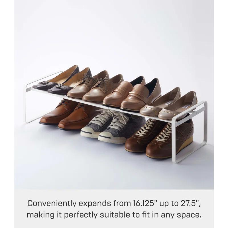 Yamazaki Home Adjustable Shoe Rack, Spacesaving Storage Solution, Steel, Expandable, Stackable
