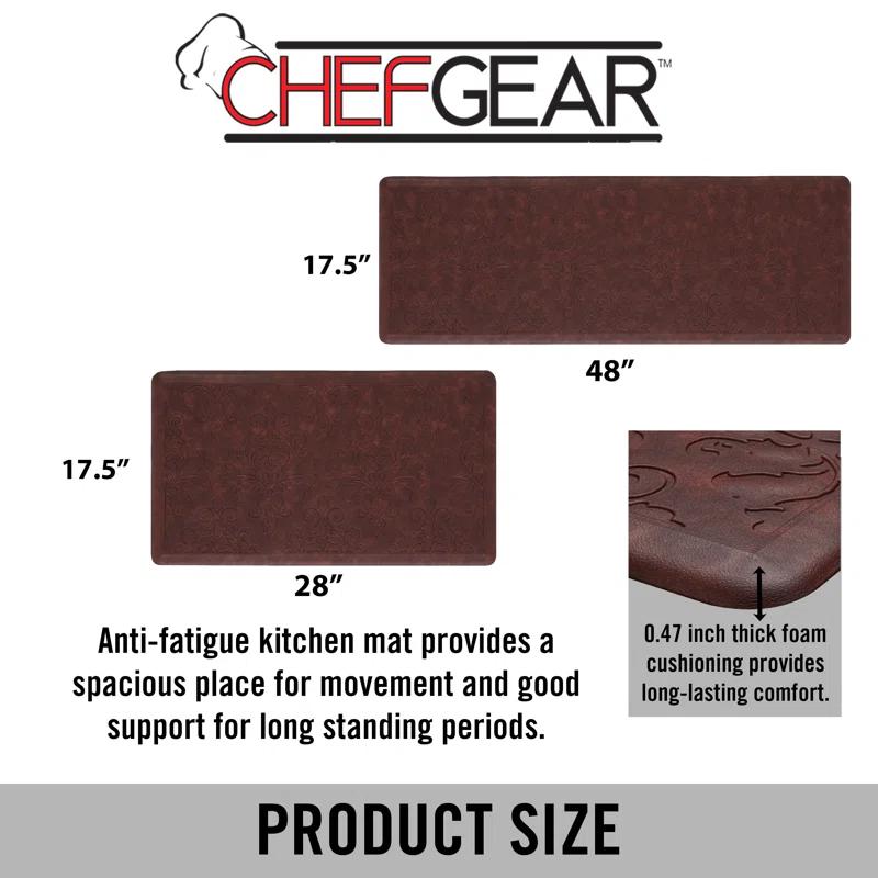 Chef Gear Embossed Soothing Comfort Anti-Fatigue Mat Set