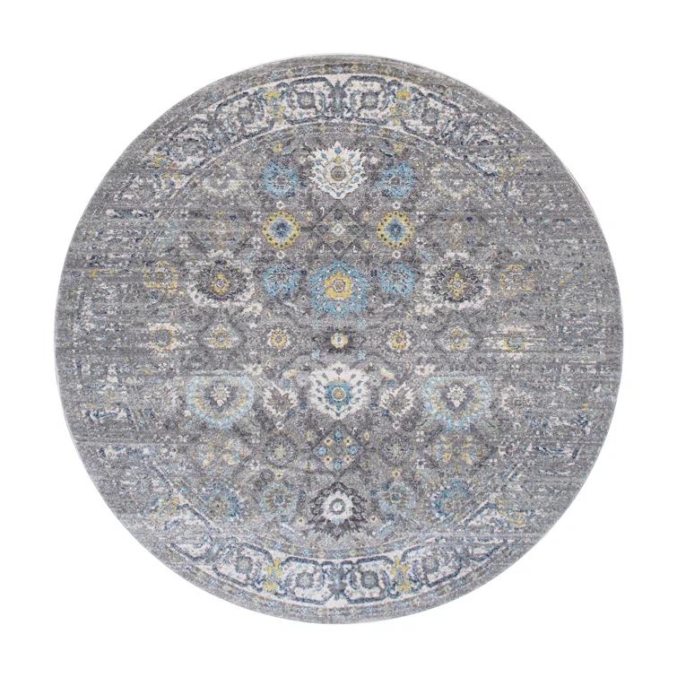 Pasargad Chelsea Oriental Machine Made Power Loom Polypropylene Area Rug in Silver