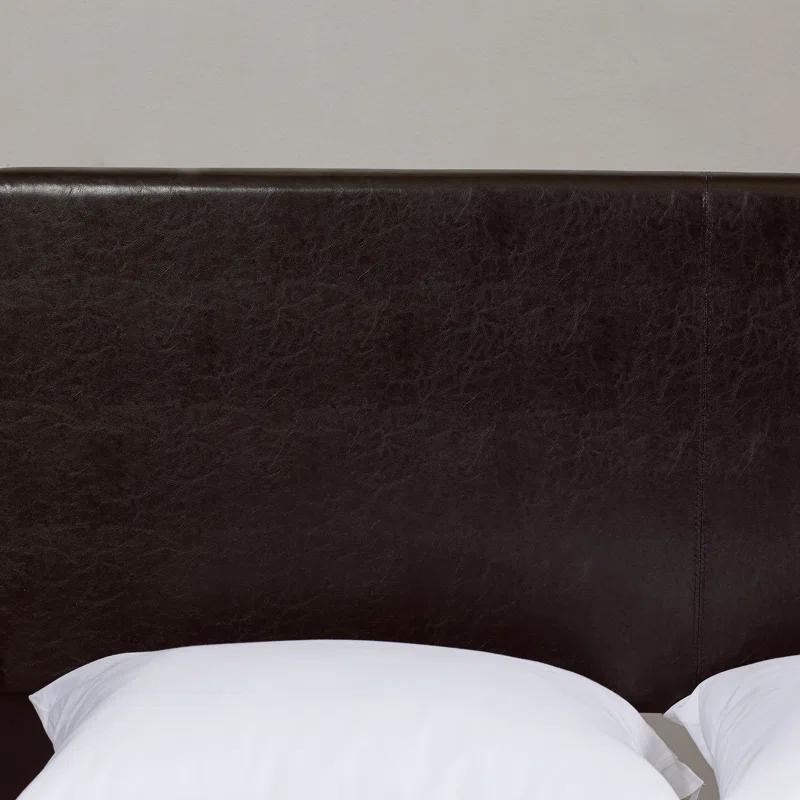 Winston Porter Bernhilde Upholstered Queen Panel Bed Dark Brown