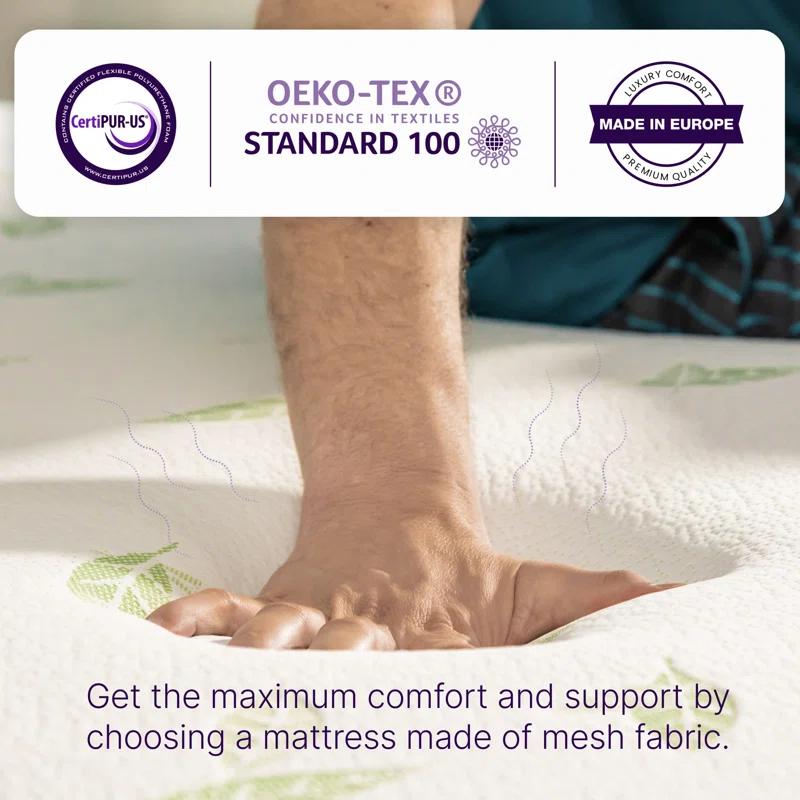 Nap Queen Anula, Green Tea Infused Medium Firm Memory Foam Mattress