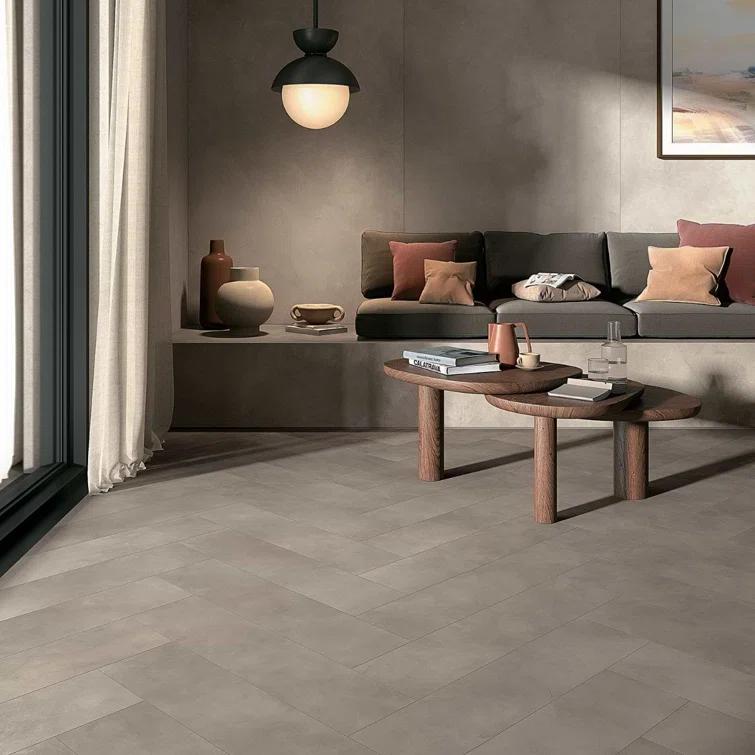 Ryx 15.74 in. x 31.49 in. Matte Porcelain Concrete Look Floor and Wall Tile (13.77 Sq. Ft. / Case)