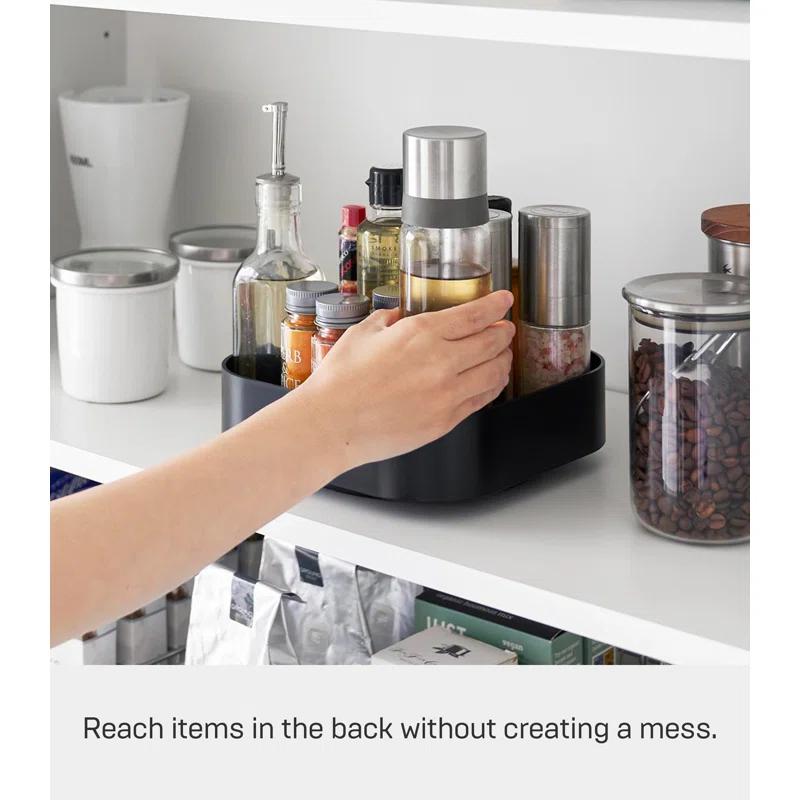 Yamazaki Home Yamazaki Home Rotating Storage Tray, ABS Plastic, Holds 8.8 Lbs