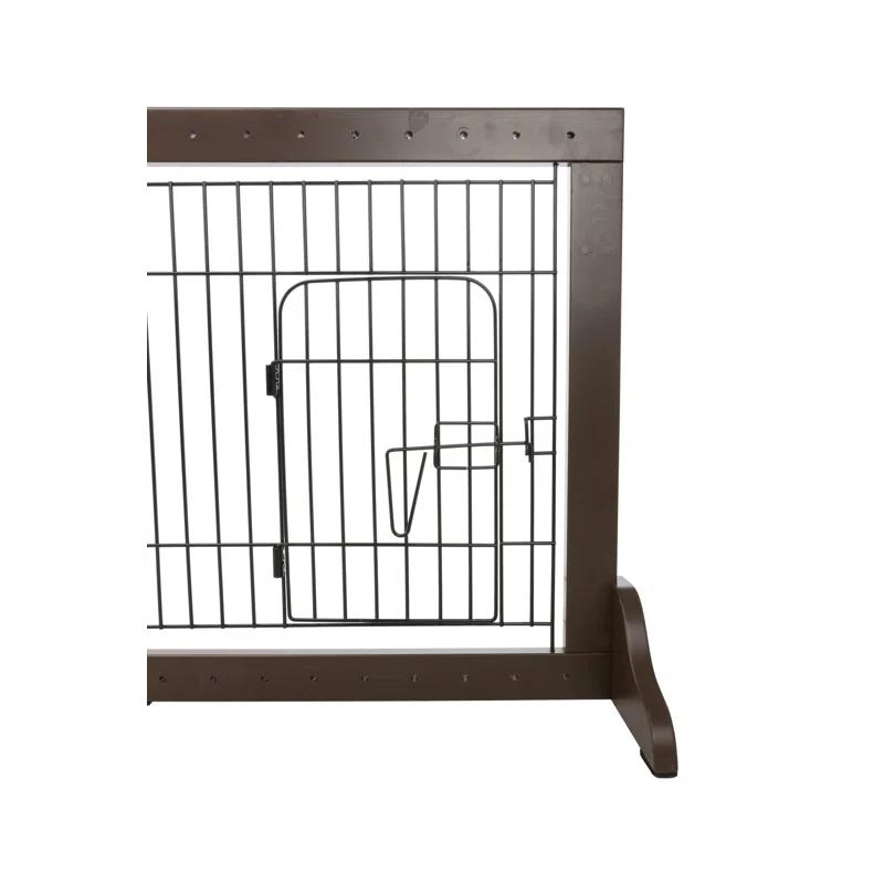 TRIXIE TRIXIE Freestanding Pet Gate with Pet Door, Adjustable Width, 22.5 in Height