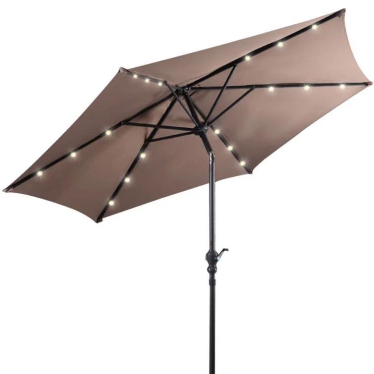 Arlmont & Co. Kyal 108'' Lighted Tilt Market Umbrella
