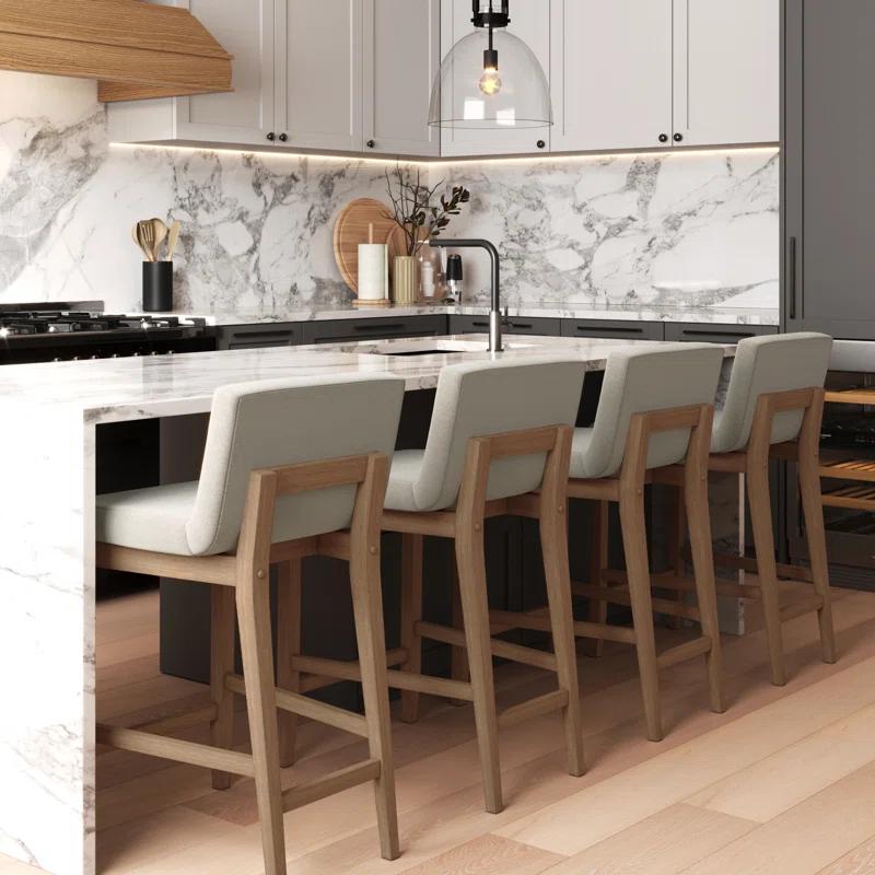 Nathan James Upholstered Wooden Stool
