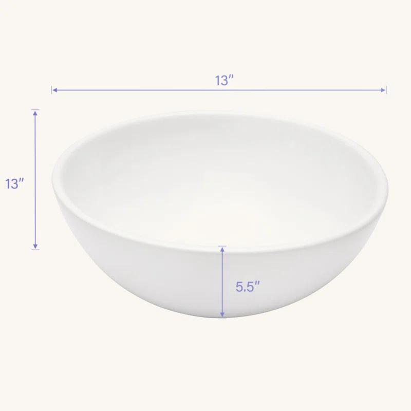 13X13 Inch White Ceramic Circular Vessel Bathroom Sink