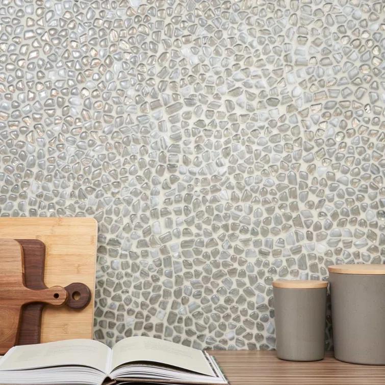 Fractal Pebble 11.88 in. x 11.88 in. Polished Glass Wall Mosaic Tile (0.98 Sq. Ft. / Each)