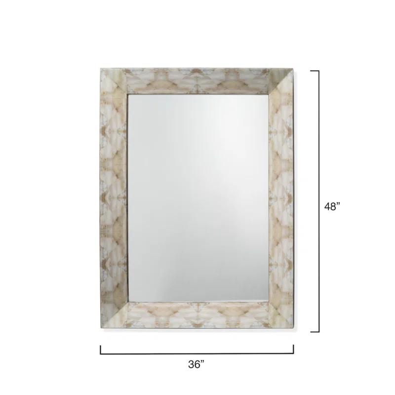 Fragment Lacquered Wood Vanity Mirror 48" x 36" Multi-Color