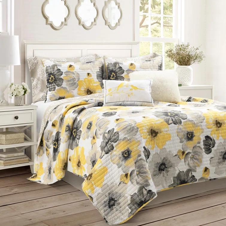 Lush Decor Yellow Reversible 8 Piece Quilt Set