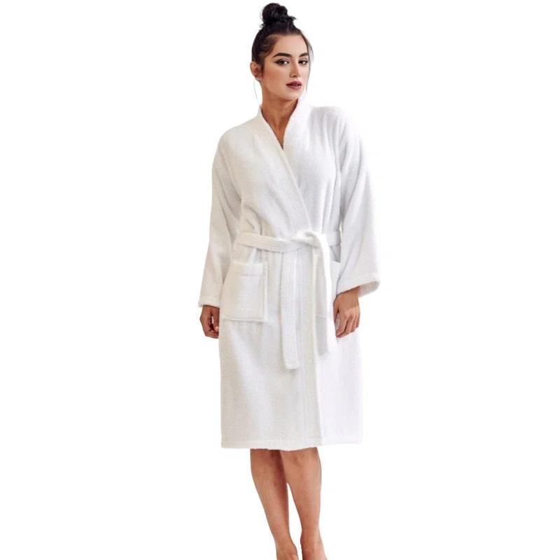Ingobert Cotton Terry Cloth Mid-Calf Bathrobe with Pockets