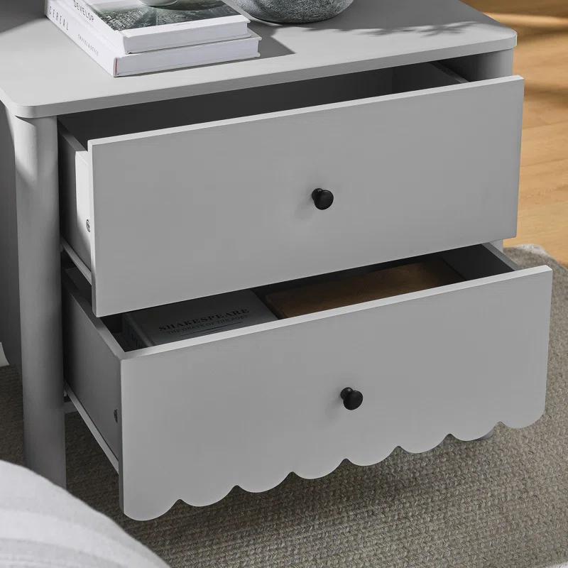Modway Emmeline Scalloped 2-Drawer Nightstand
