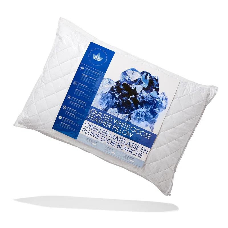 Canadian Down & Feather Company Quilted White Goose Feather Pillow - 2 Pack (Set of 2)