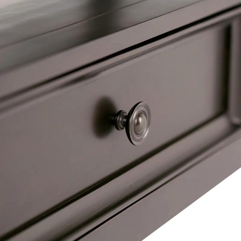 Simpli Home Amherst 44"W Solid Wood Transitional Coffee Table with Open Shelf and 2 Drawers