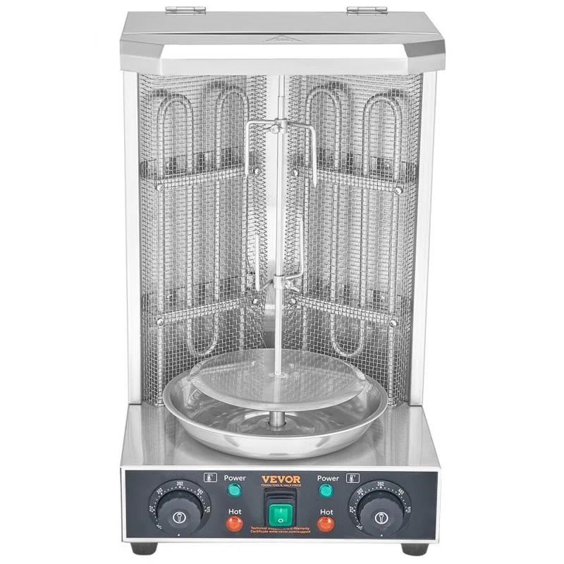 Stellweilan Tessberg Shawarma Grill Machine, 13 lbs Capacity, Chicken Shawarma Cooker Machine with 2 Burners, Electric Vertical Broiler Gyro Rotisserie Oven Doner Kebab Machine, for Home Restaurant Kitchen Parties
